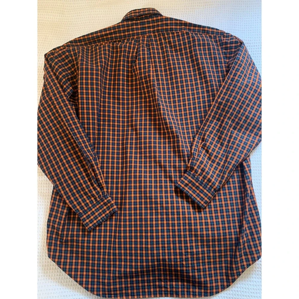 Ralph Lauren Polo Mens Button Down‎ Shirt Blake Large Orange Plaid